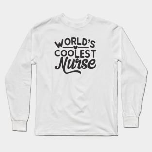 World's Coolest Nurse Logo Long Sleeve T-Shirt